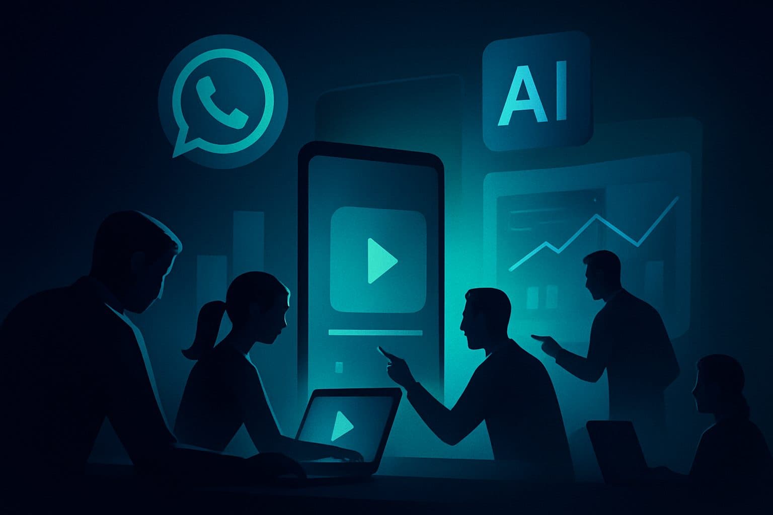 Ilustración: Caso práctico: escalando producción de videos cortos en una agencia B2B con IA y WhatsApp