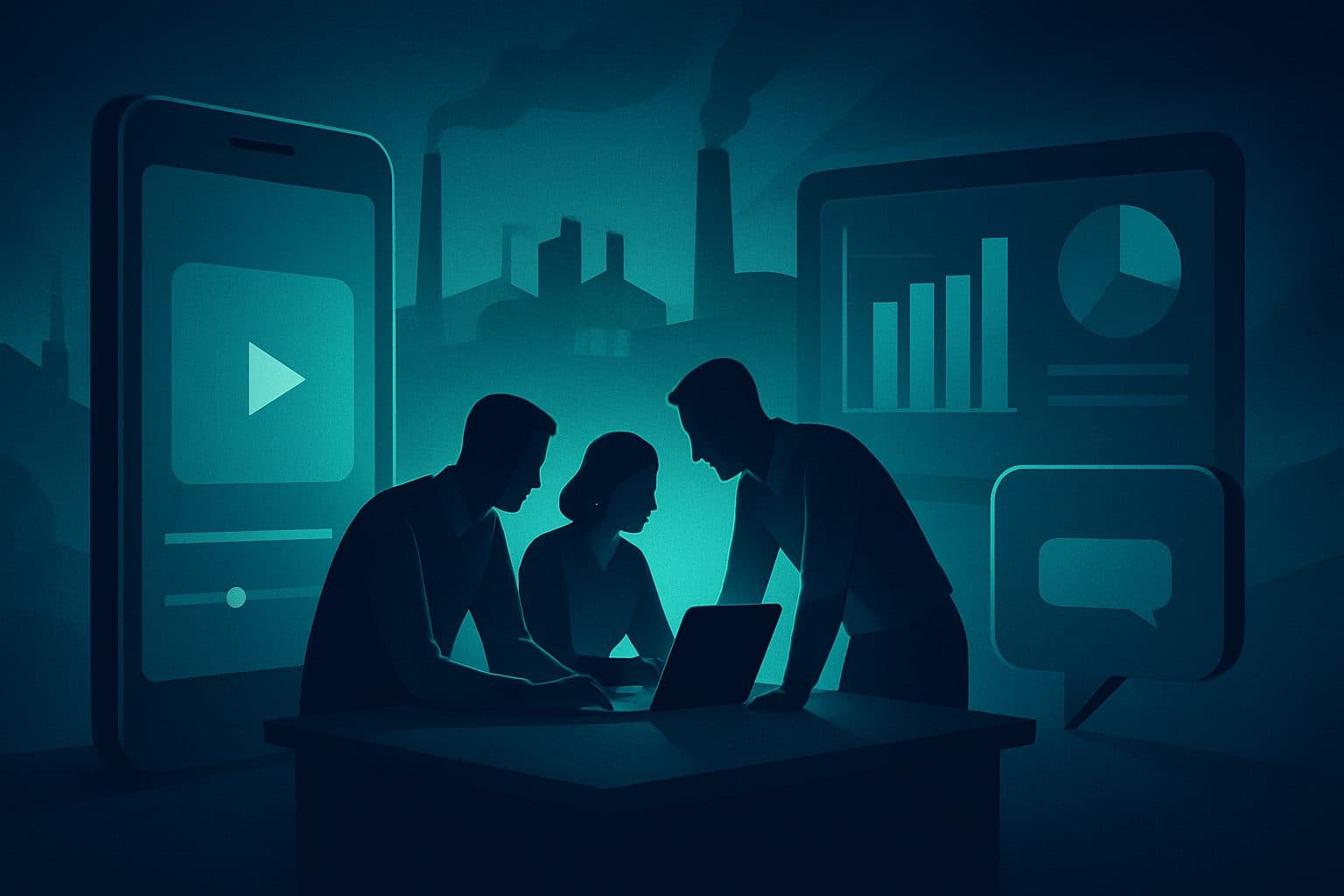 Ilustración: Guía paso a paso para integrar digitalización y vídeo corto en pymes industriales