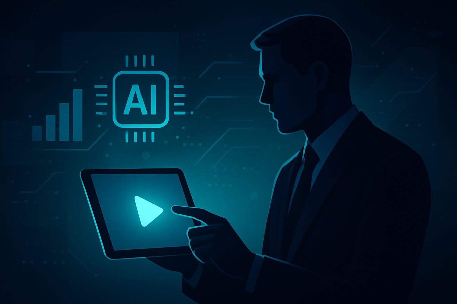 Ilustración: IA y vídeo corto para pymes tech en LinkedIn: aumentar leads cualificados