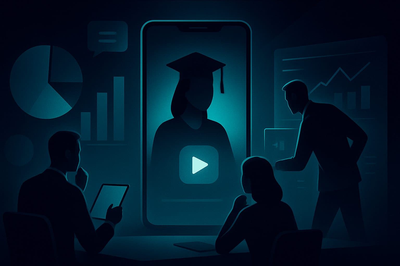 Ilustración: Métricas clave para evaluar el impacto de vídeos cortos en captación educativa