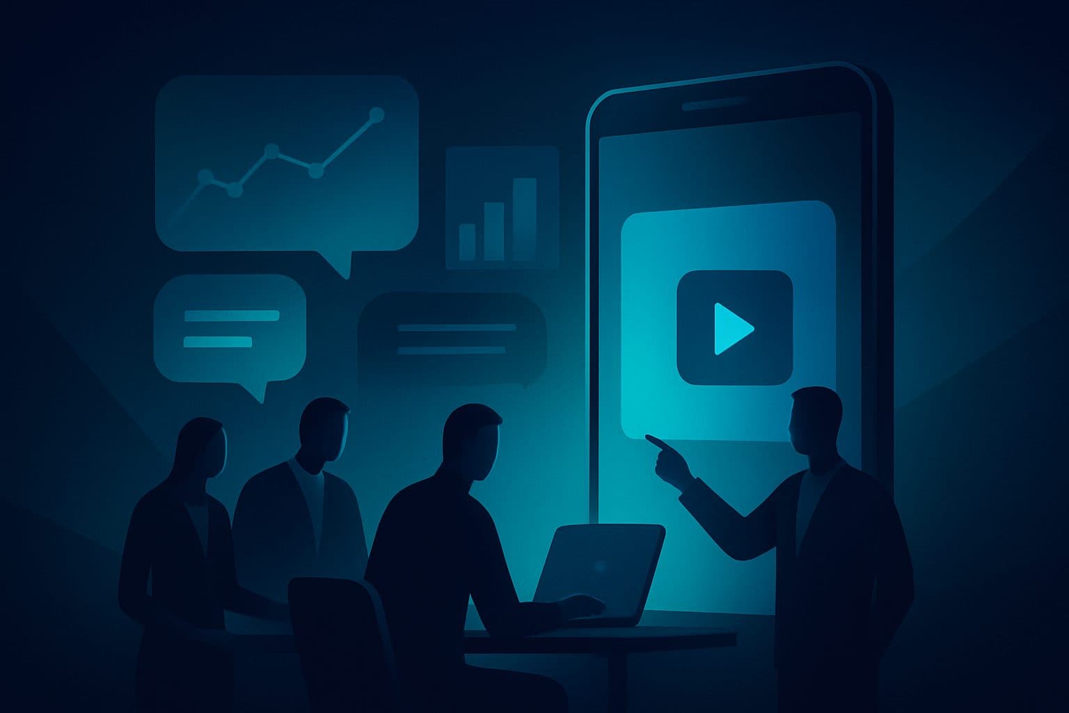 Ilustración: Retos específicos para pymes legales en comunicación digital y vídeo corto