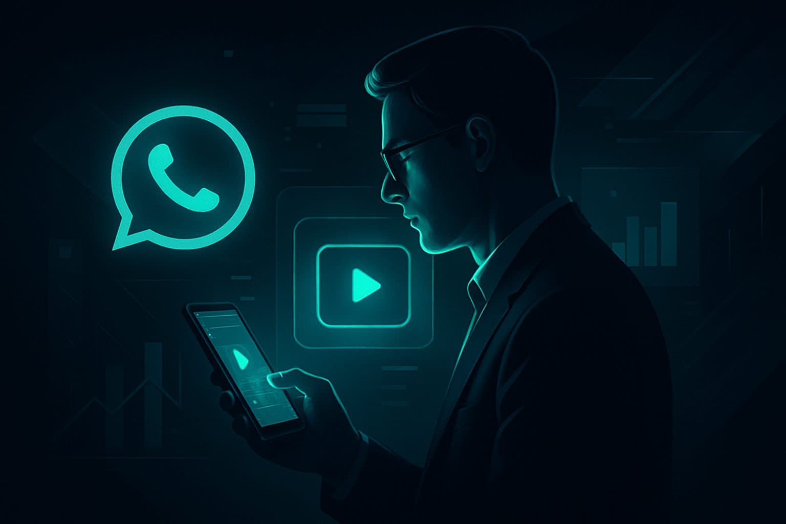 Ilustración: Cómo pymes locales usan shorts IA en WhatsApp para viralizar su marca en 2026