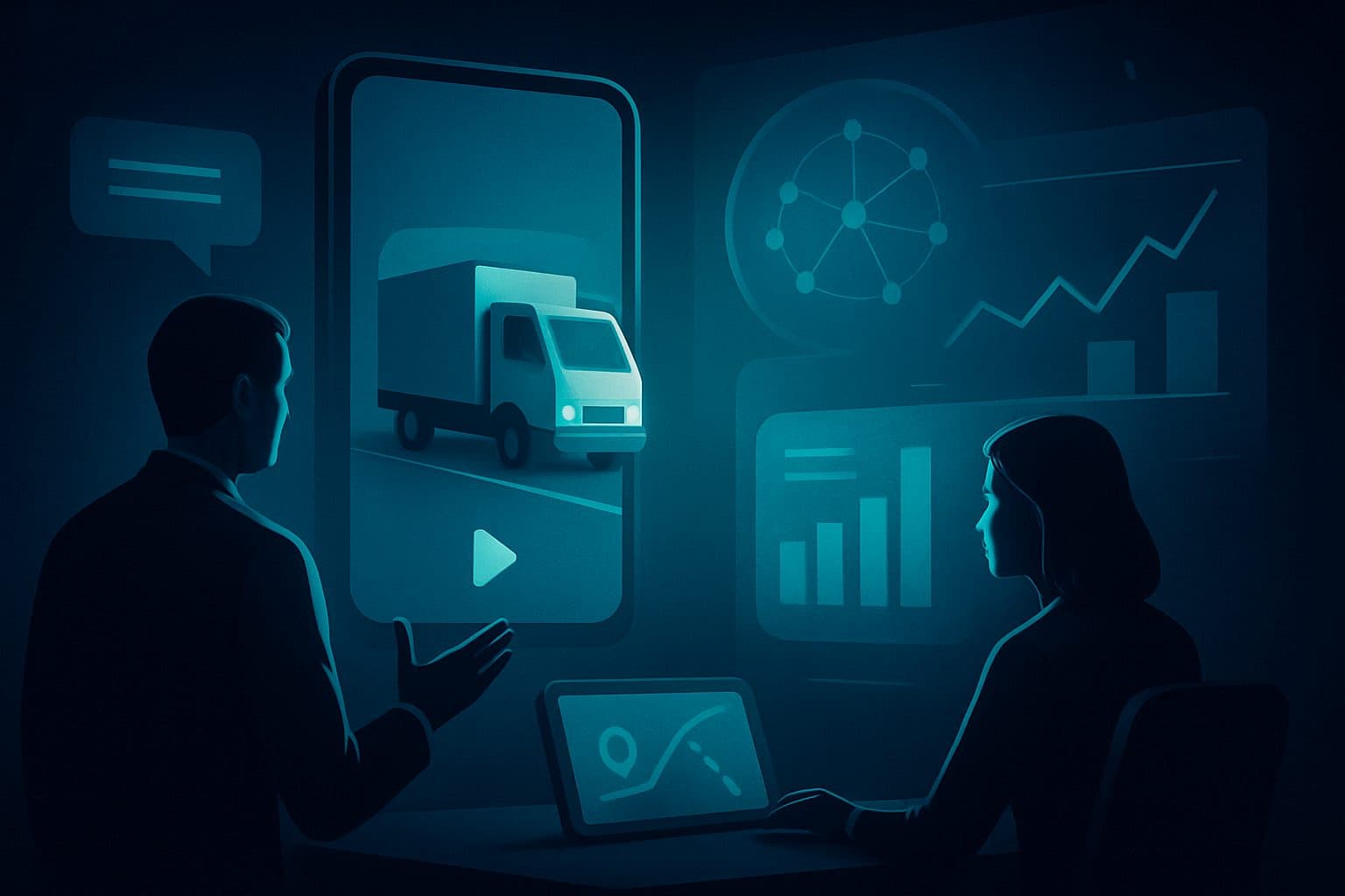 Ilustración: Cómo los vídeos cortos IA ayudan a optimizar rutas y servicios logísticos