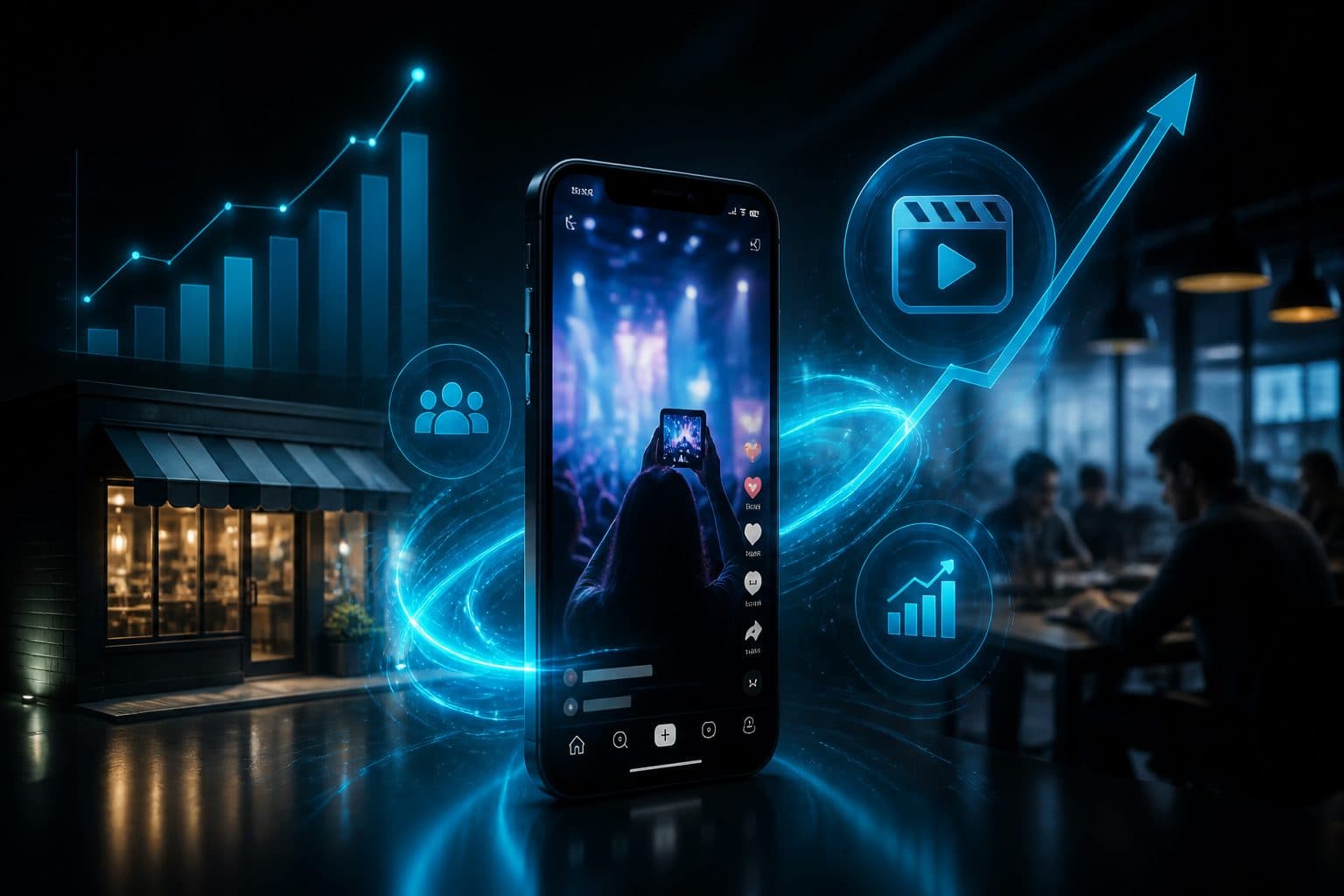 Ilustración: Cómo las pymes de servicios estabilizan su tráfico web con vídeos cortos en TikTok