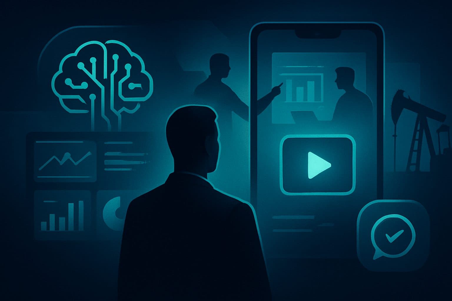 Ilustración: Cómo la inteligencia artificial mejora la credibilidad en vídeos cortos para el sector energético