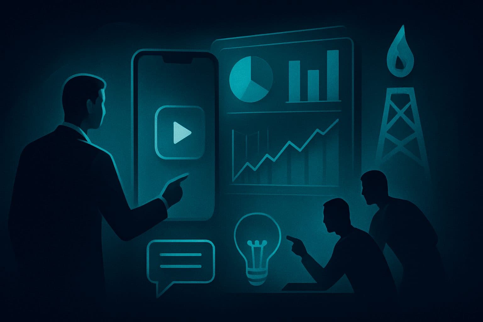 Ilustración: Métricas clave para evaluar si los vídeos cortos con IA reducen la desconfianza en B2B energético