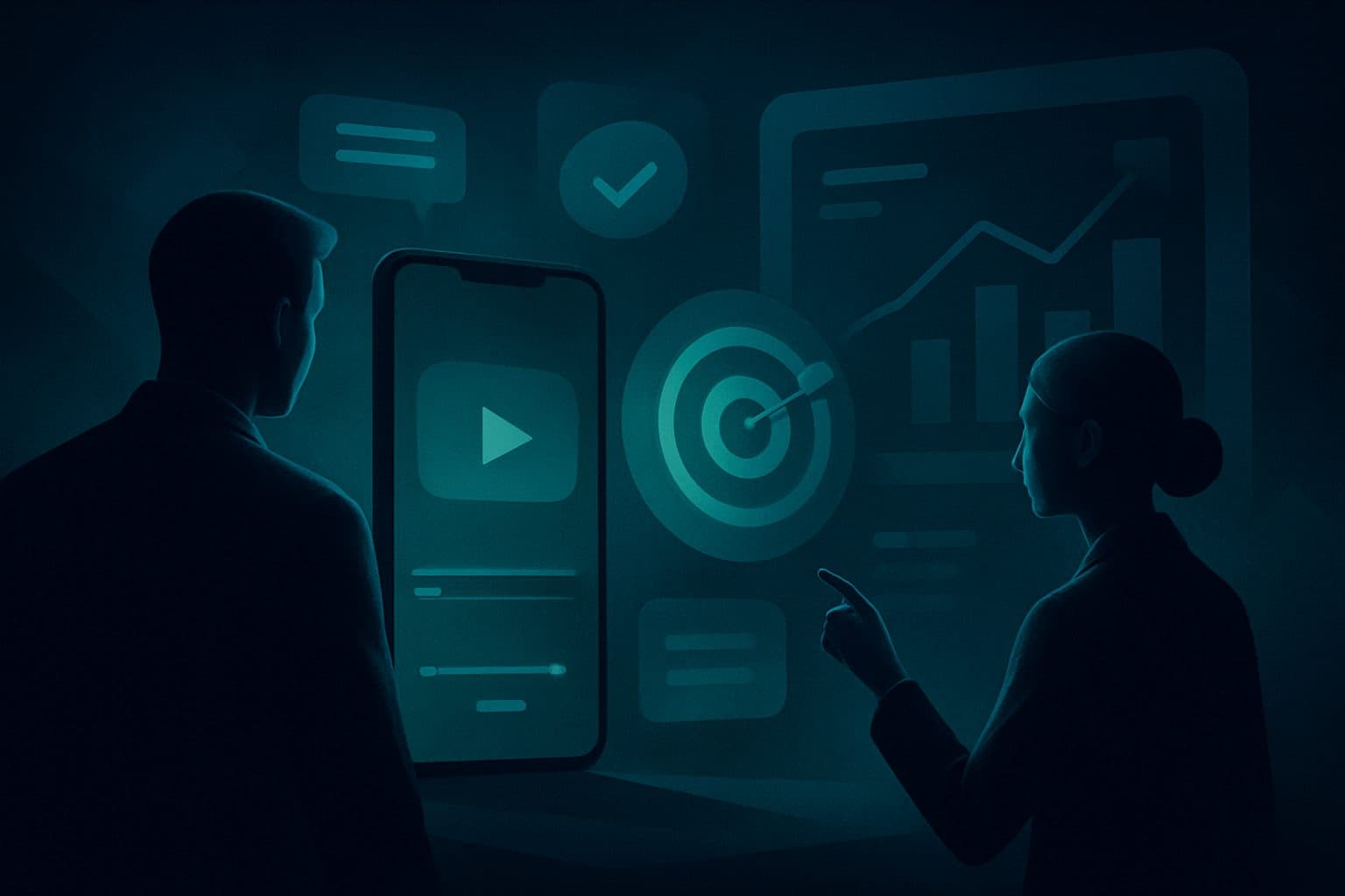 Ilustración: Segmentación de audiencia y definición de objetivos claros en YouTube Shorts para servicios B2B