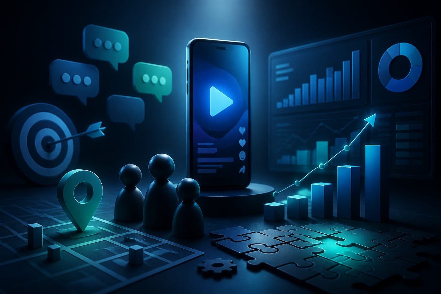 Ilustración: Medir resultados en visibilidad local y ajustar estrategias con recursos limitados