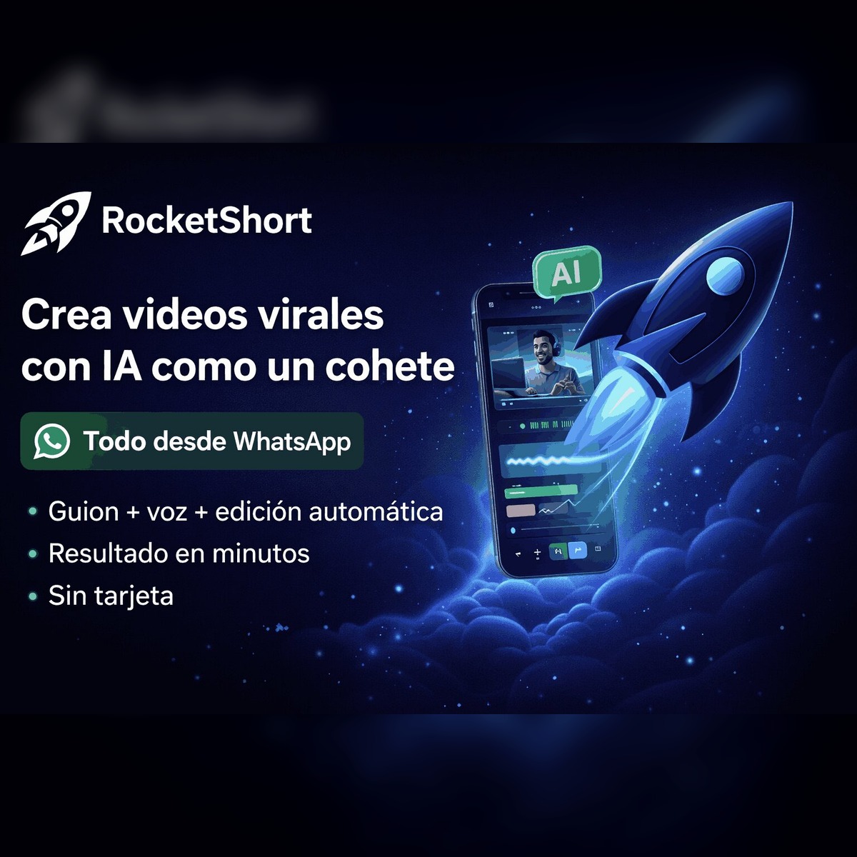 RocketShort | Crea videos virales con IA como un cohete